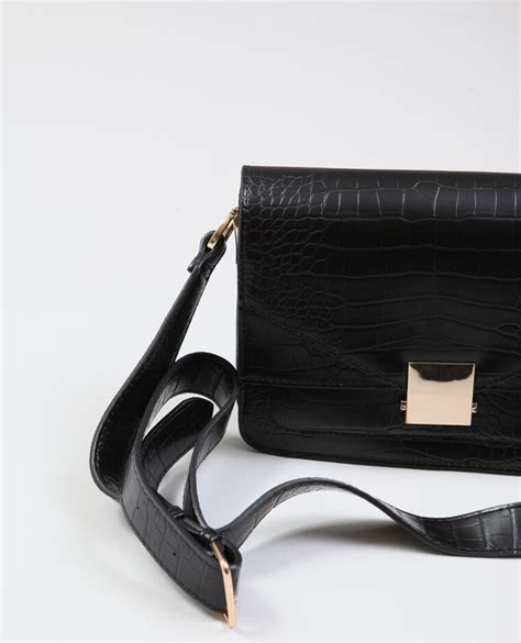 petit sac noir imitation croco